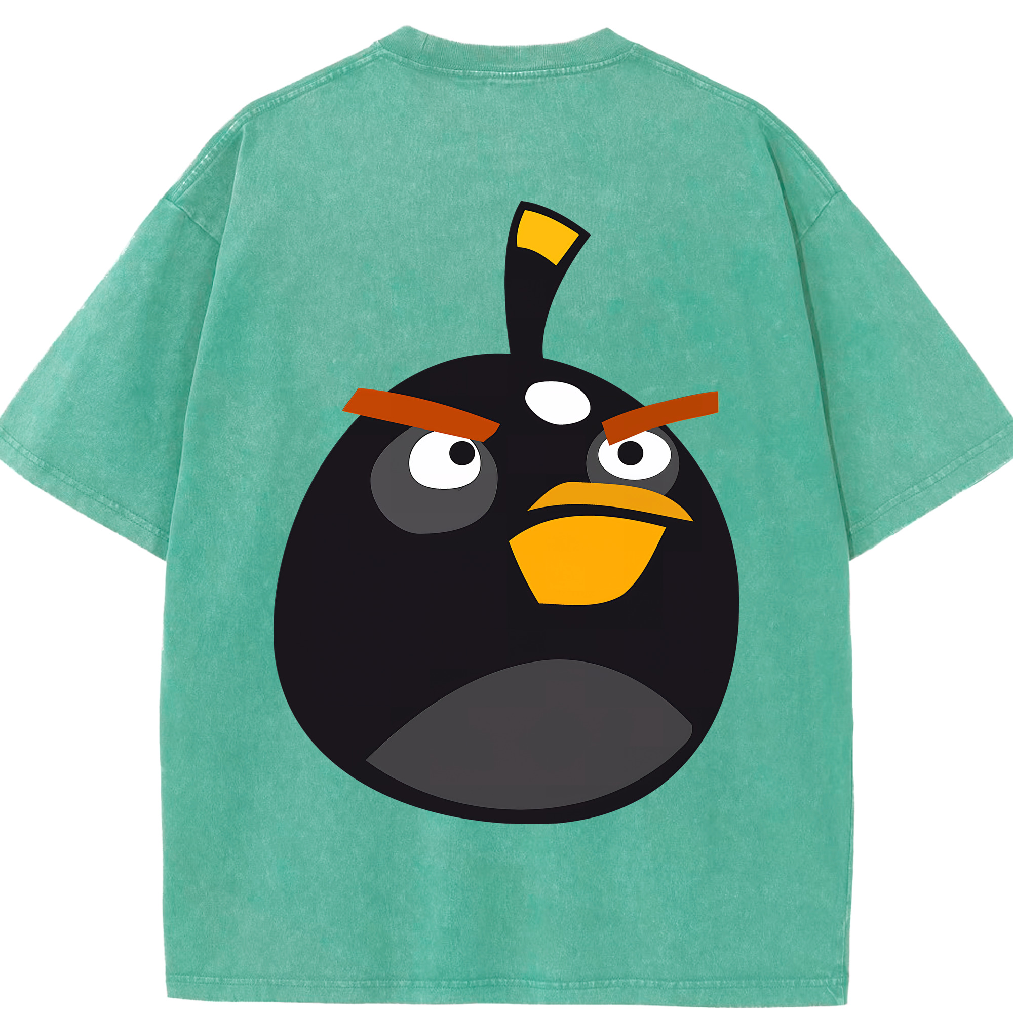 （画像用） Angry Birds アングリーバード 綿100% ヴィンテージ風 半袖Tシャツ（背面プリント）